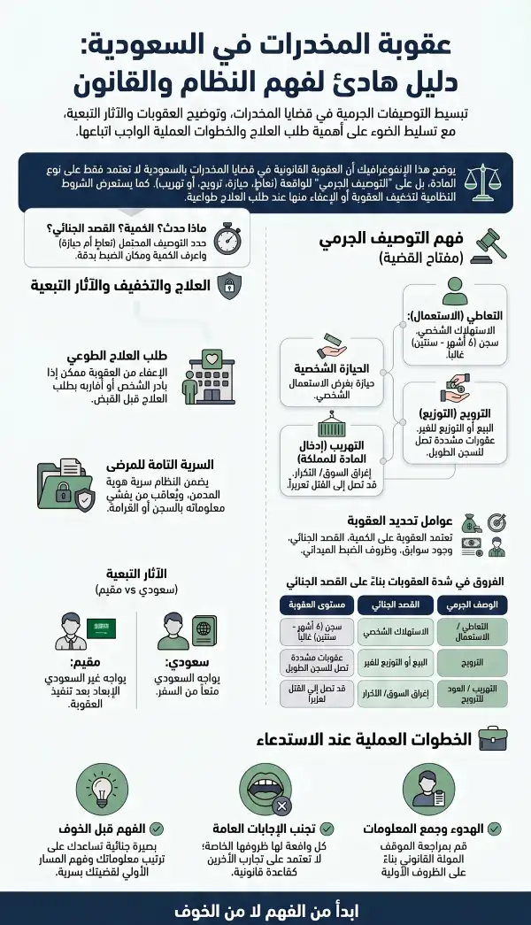 دليل عقوبة المخدرات في السعودية