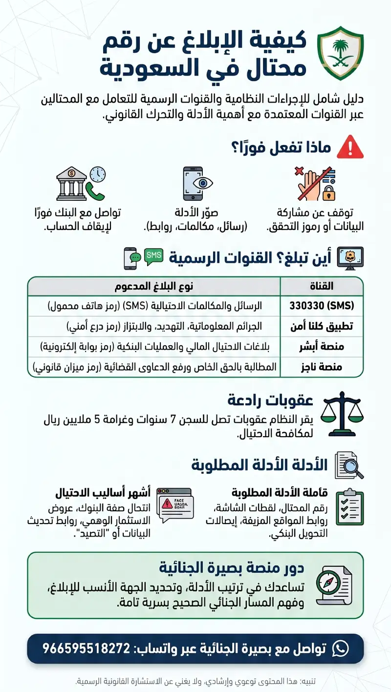 كيفية الإبلاغ عن الاحتيال بالسعودية