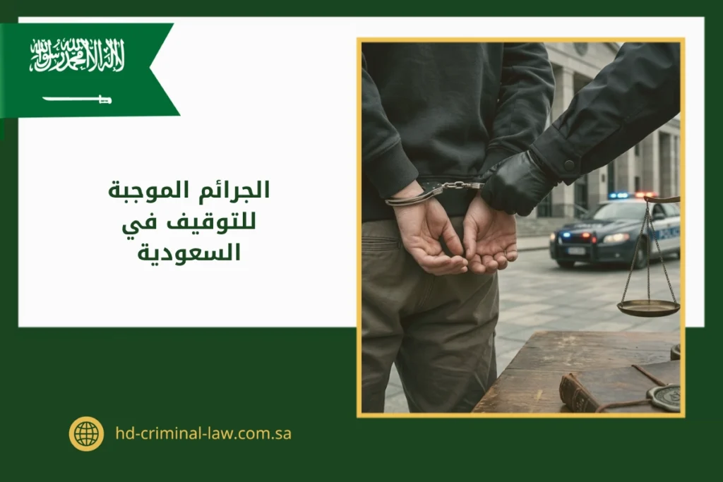 الجرائم الموجبة للتوقيف في السعودية