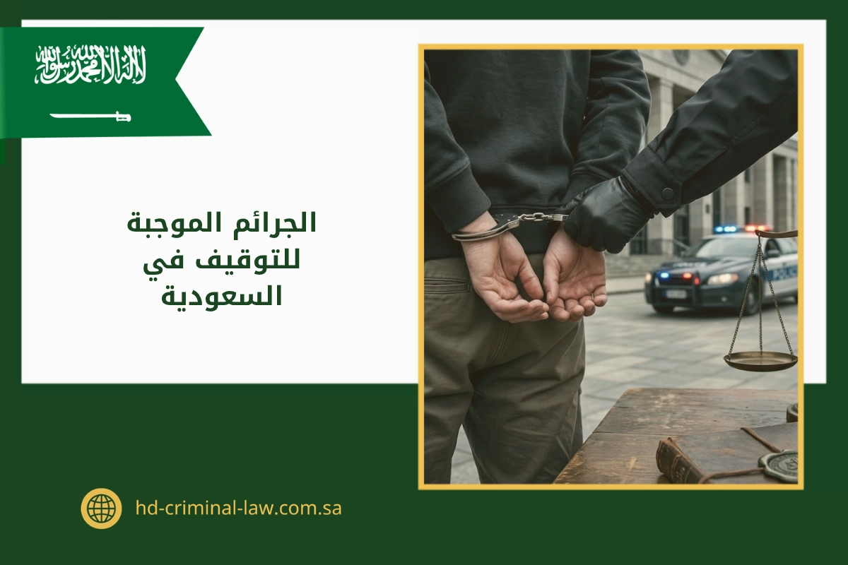 الجرائم الموجبة للتوقيف في السعودية