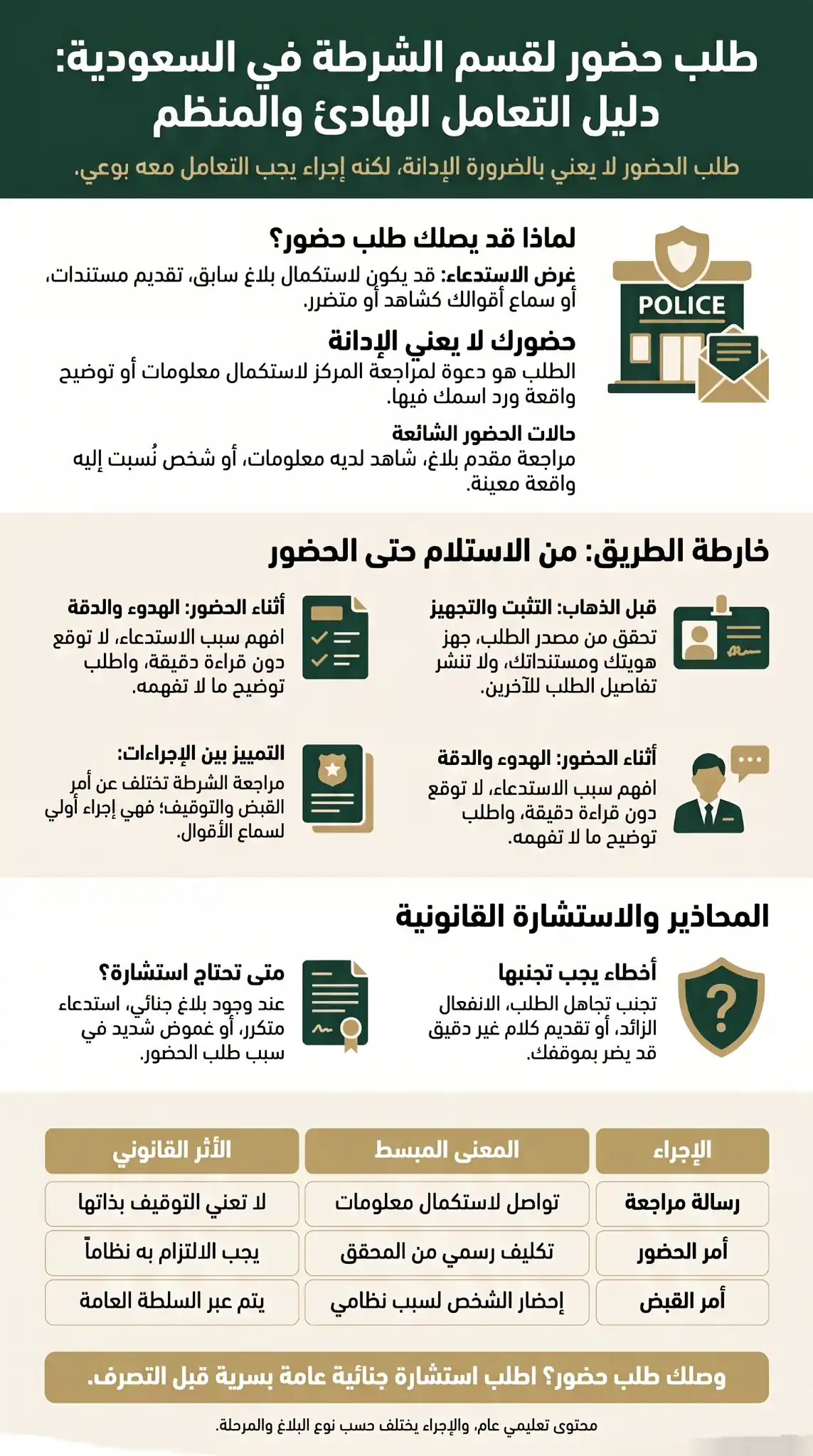 طلب حضور لقسم الشرطة في السعودية