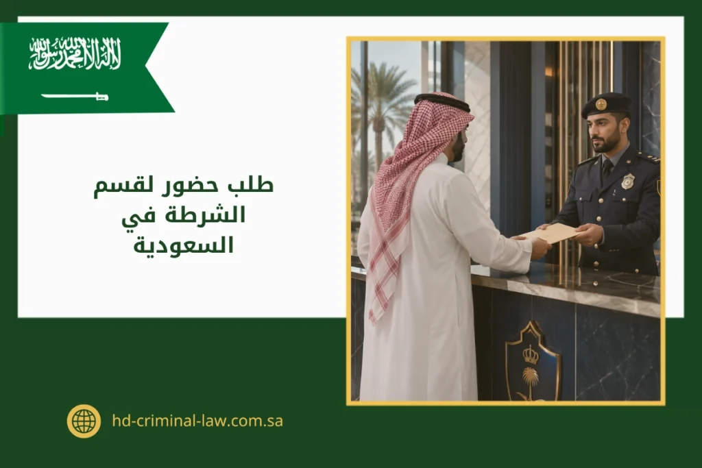 طلب حضور لقسم الشرطة في السعودية