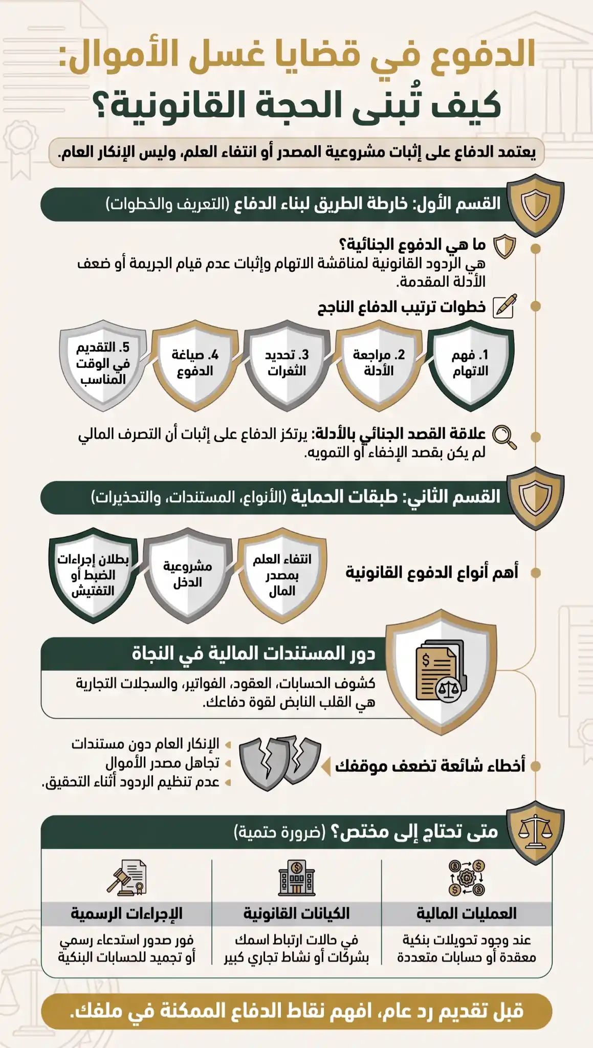 الدفوع في قضايا غسيل الأموال في السعودية